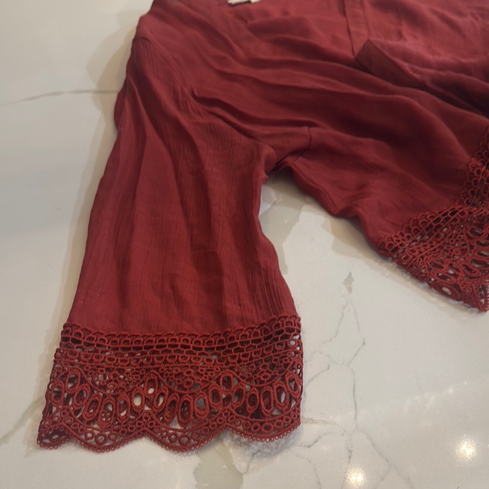 Red Open-Front Cardigan - Picture 5 of 7